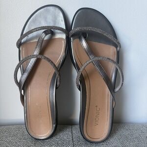 Vionic  Women's 8 Prism Strappy Metallic  Rhinestone Comfort Sandals Size 9,5